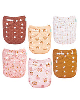 ALVABABY six cloth diapers with twelve inserts for long-lasting savings