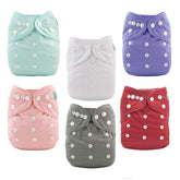 ALVABABY six-pack cloth diapers for eco-friendly, cost-saving baby care.
