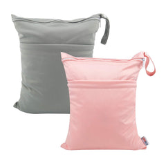 ALVABABY wet-dry bag showing dual-zip compartments for wet-dry separation.