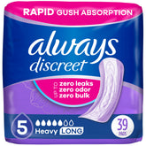 Always Discreet heavy-absorbency pad for women offers reliable protection.