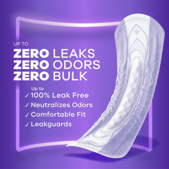 Always Discreet long-length pad fits discreetly under clothes for all-day confidence.