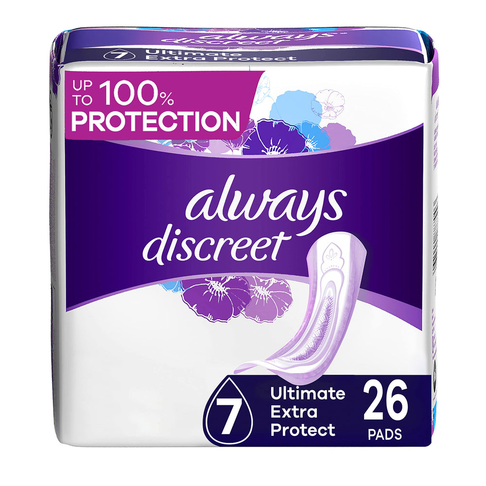 Always Discreet Ultimate Extra Protect absorbent core close-up for quick dryness.