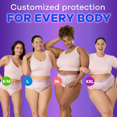 Always Discreet underwear RapidDry core demonstrates liquid-to-gel absorption.