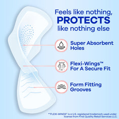 Always Infinity FlexFoam pad top view shows thin flexible design for daily comfort.