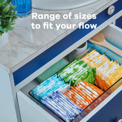 Always Ultra Thin Pads With Wings Dri-Weave Cover keeps you dry and fresh.