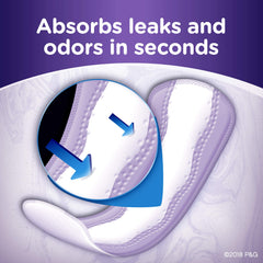 Always Xtra Protection Daily Liners Long absorbing-core close-up highlighting leak control.