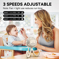 AMACOOL rechargeable stroller fan with long-lasting battery for travel days