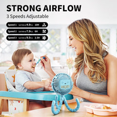 AMACOOL USB-rechargeable fan with 2600mAh battery for long trips