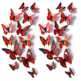 AM AMAONM 24pcs 3D butterfly wall stickers for dynamic wall decor