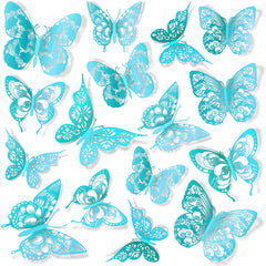 AM AMAONM 3D butterfly wall decor close-up with metallic finish for nurseries
