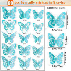 AM AMAONM style2 butterfly wall decor close-up showcasing vibrant colors for kids rooms