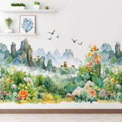 AM AMAONM mountain landscape wall sticker for quick, mess-free decor on smooth surfaces.