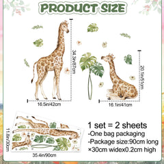 AM AMAONM tropical leaves wall sticker for kids' rooms, easy removal