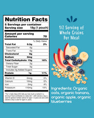Amara oats and berries pouch open for easy feeding