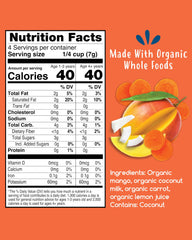 Amara Smoothie Melts mango carrot closeup texture highlights soft, melt-in-mouth feel.