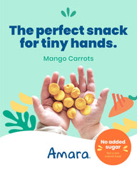 Amara Smoothie Melts toddler hands snack emphasizes easy self-feeding and pincer grip.
