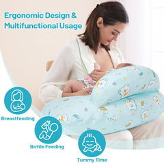 AMASKY Nursing Pillow removable cover for easy cleaning after feeding.