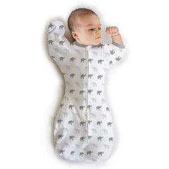 Amazing Baby Transitional Swaddle Sack arm-up sleeves promote self-soothing.
