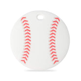 AmazingM Baseball teether closeup with textured surface for gum soothing.