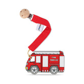 AmazingM Fire Truck Teether shown with a playful design to soothe gums.
