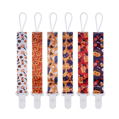 AmazingM paci clip pumpkin pattern keeps pacifier secure during outings