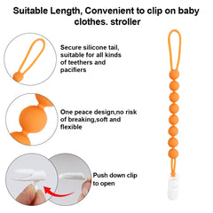 AmazingM pacifier clip holder, BPA-free clip keeps teether secure.