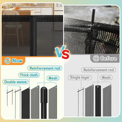 AMAZKRUS 42 inch tall gate on stairs demonstrating easy reach.