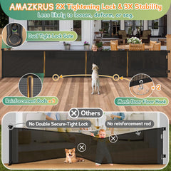 AMAZKRUS retractable baby gate in doorway for flexible use