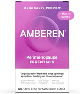 Amberen perimenopause bottle close-up highlighting label for hormonal balance support