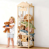 AMBIRD house design stuffed animal zoo keeps toys neatly organized for kids.