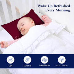 Ambition Home Youth Pillowcase Burgundy pack image showcasing two pillow covers.