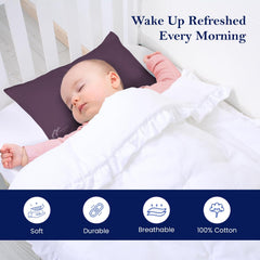 Ambition Home plum 2-pack pillowcase for soft, breathable toddler sleep.