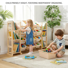 Amdermi six-shelf bookcase in white enhances room organization