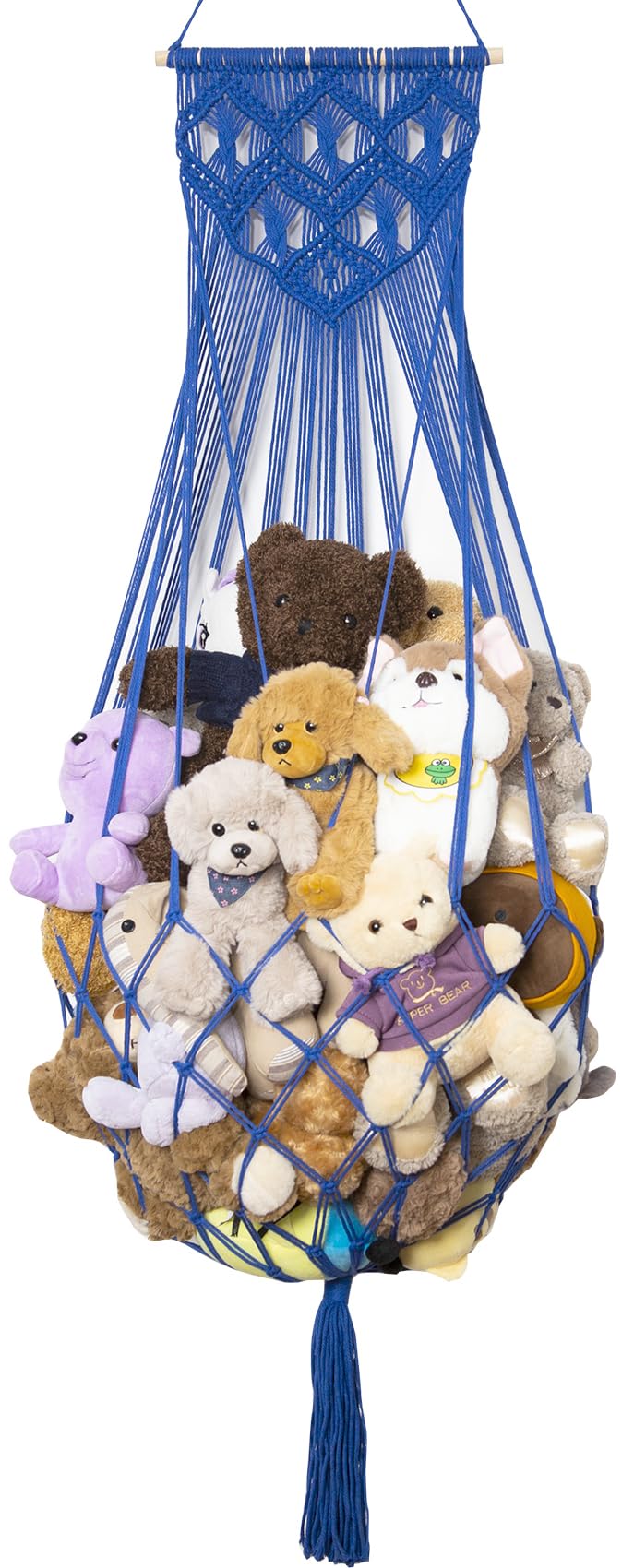 Amdermi stuffed animal hammock wall mount in blue keeps plush toys tidy and accessible.
