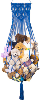 Amdermi stuffed animal hammock wall mount in blue keeps plush toys tidy and accessible.