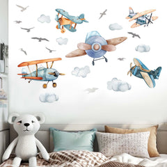 Amimagen airplane wall stickers cockpit detail adds authentic touch to kids rooms.