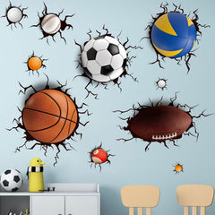 Amimagen basketball wall decal pack for a lively playroom with immersive sports imagery