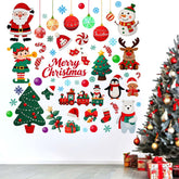 Amimagen Christmas Santa wall decal set on living room wall for festive charm.
