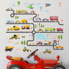 Amimagen tractor wall sticker adds bold color to kids spaces.