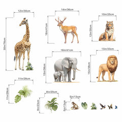 Amimagen forest animals tiger wall sticker for classroom; easy repositioning and large size.