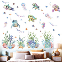 Amimagen jellyfish watercolor decals brighten the playroom with dreamy undersea scenes.