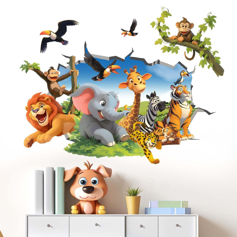 Amimagen Jungle Animals monkey wall decal for playful nursery decor