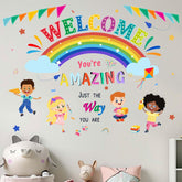 Amimagen You Are Amazing wall stickers for reading corner with rainbow colors and uplifting quotes