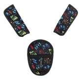 Amintiri plush shoulder pad on car seat strap for gentle comfort