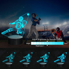 Ammonite baseball catcher night light timer function for energy awareness
