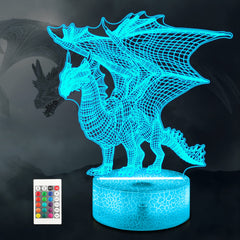 Ammonite Dragon Lamp 3D night light with soft glow for bedtime.
