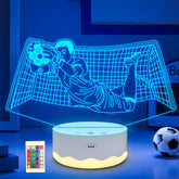 Ammonite soccer goalie night light base glows softly for bedtime ambiance
