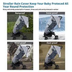 Amorbase universal stroller rain cover packable folded for travel convenience.