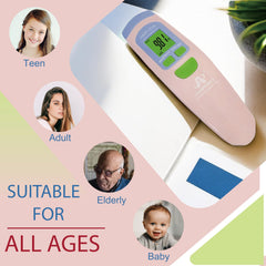 Amplim AmpMed thermometer side view showing compact travel-friendly design.