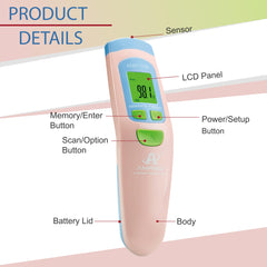 Amplim AmpMed thermometer with case highlighting portable storage.